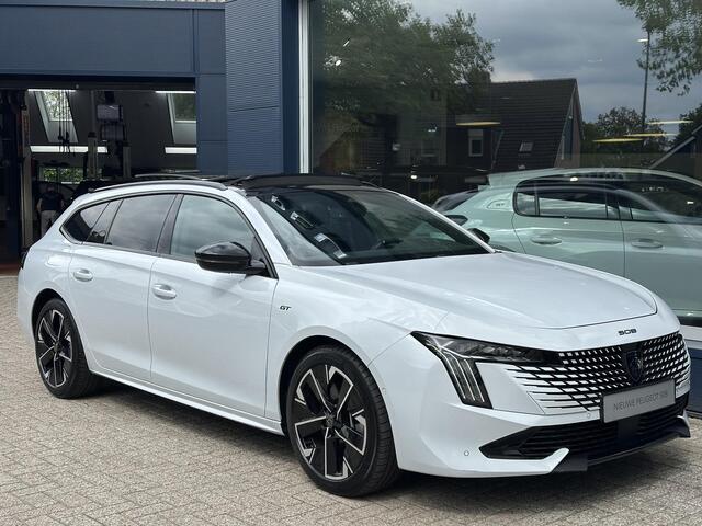 Peugeot 508 SW 1.6 HYbrid 180 GT | Facelift Model | Meest Complete Uitvoering | Volledig Lederen Bekleding | Glazen Panorama Schuif-/Kanteldak | Stoelverwarming & Massage | Plug-In Hybride Automaat | 360 Graden Camera | Navigatie | Climate Control | Adaptieve Cruise 