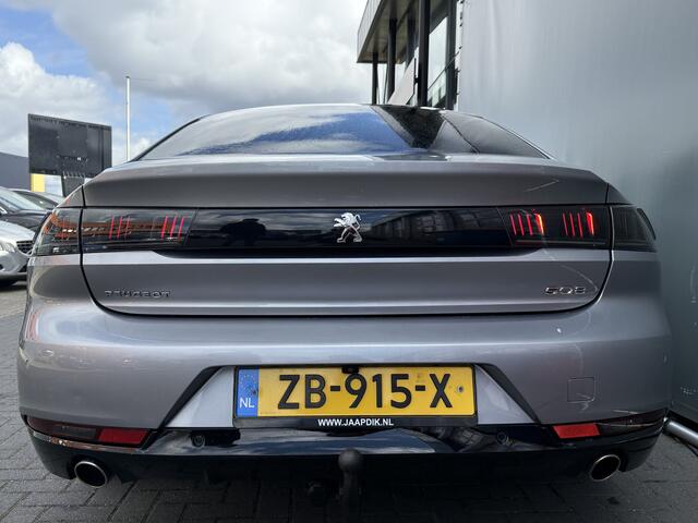 Peugeot 508 BWJ 2019 1.6 PureTech 181 PK Blue Lease Allure AUTOMAAT | TREKHAAK | HALF LEDER | FULL LED | ADAPTIVE CRUISE | KEYLESS | LANE ASSIST | 360 CAMERA | CARPLAY + ANDROID | NAVI | CLIMA | CRUISE | LMV | PDC