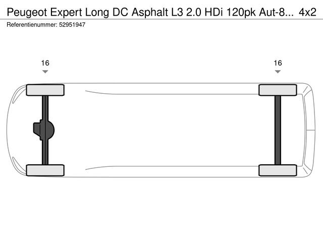 Peugeot EXPERT Long DC Asphalt L3 2.0 HDi 120pk Aut-8 Airco Navi Carplay Cruise Control Trekhaak Lang Luxe Dubbele Cabine