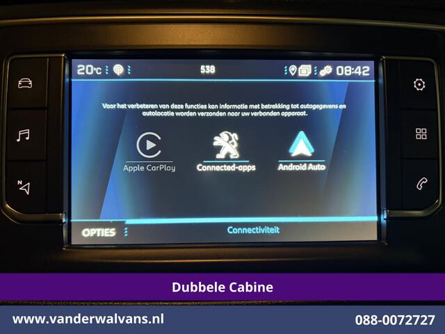 Peugeot EXPERT 2.0 BlueHDI 177pk Automaat L3H1 Dubbele Cabine Sport Euro6 Airco | 5-Zits | Camera | Navigatie | Apple Carplay | Xenon | 2x Zijdeur Cruisecontrol, Android Auto, LM Velgen, Dakrails, Sidebars, Spoiler, Elektrische Stoelbediening, Bumperkit, leder, Parkeersensoren, Achterklep