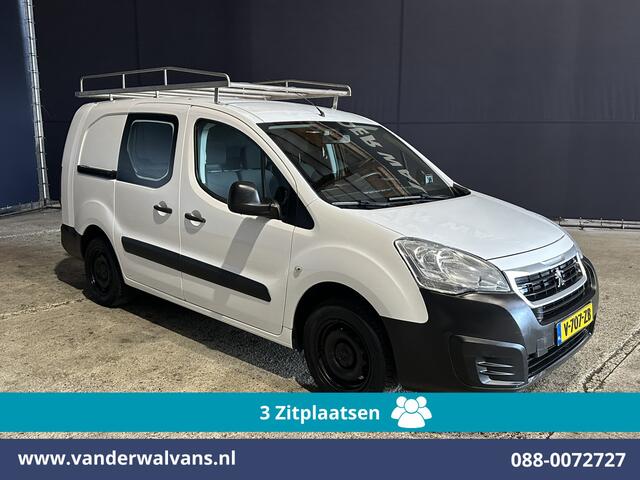 Peugeot PARTNER 1.6 BlueHDi 100pk L2H1 Euro6 Airco | 3-Zits | Imperiaal | Camera | Cruisecontrol | Trekhaak Parkeersensoren, Bijrijdersbank