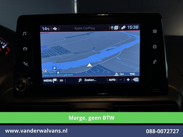 Peugeot PARTNER 1.5 BlueHDI **Marge, Geen BTW** 131pk Automaat Benzine L1H1 Euro6 Airco | 3-Zits | Camera | Navigatie | Apple Carplay Cruisecontrol, Android Auto, Parkeersensoren, Bijrijdersbank