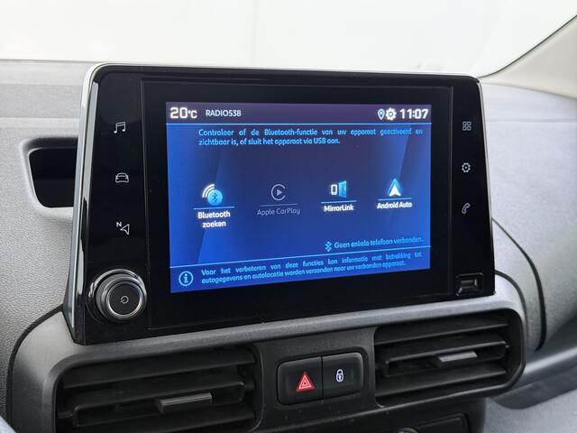 Peugeot PARTNER 1.5 HDI 102PK Trekhaak Apple Carplay Android Auto Euro 6 Navi* Airco Cruise Control Premium Schuifdeur Betonplex Vloer Bott-Inbouwkast Tussenwand 1e Eigenaar 1.000 Trekgewicht Origineel Nederlandse Auto