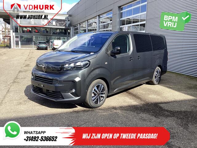 Peugeot Traveller e-Traveller L3 75kWh 348 km WLTP LED/ Snellader/ Pano/ 8 pers/ Adapt.Cruise/ Leder/ 2x Elek.Schuif/ Elek.stoelen/ Massage stoelen/ Stoelverw./ Stuurverw./ Carplay/ Navi/ Camera/ PDC/ LMV/ Climate