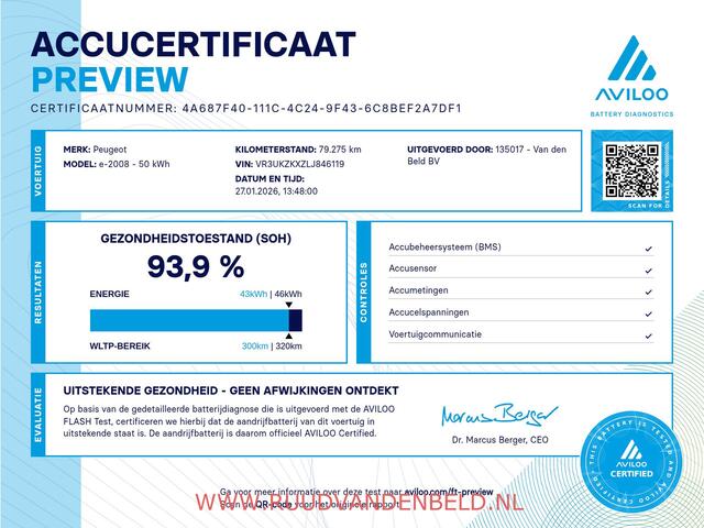 Peugeot e-2008 EV Allure 50 kWh SOH 94% / CARPLAY / CRUISE / ACHTERUITRIJCAMERA