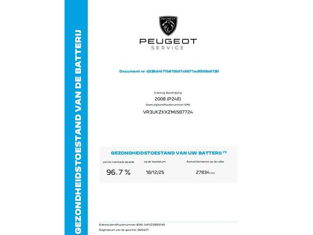 Peugeot e-2008 EV Allure 50 kWh | SOH=96.7 % | 3 Fase Laadfunctie | Camera | Navigatie | Parkeersensoren | Apple Carplay