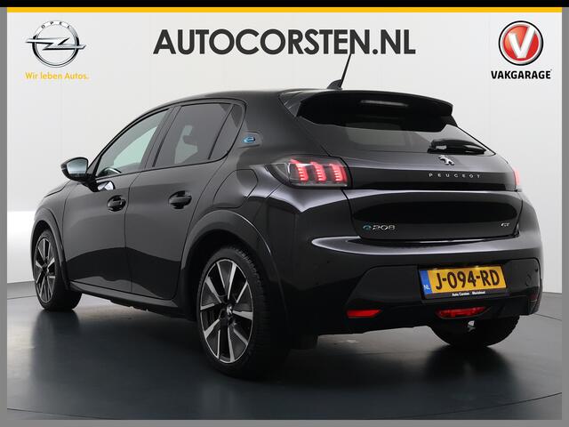 Peugeot e-208 EV GT-line 350 50kWh Pano-dak 360°Camera Leder/Alcantara Adaptive-Cruise Apple Carplay Android Auto Navi Ecc Pdc-a+v SOH 89% Stoelverwarming Led Lmv 17" Regen-Lichtsensor Privacy Glas Keyless DAB+ 1e Eigenaar Origineel Nederlandse Auto Dealeronderhouden B