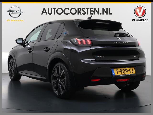 Peugeot e-208 EV GT350 SOH 98% Panoramadak Virtual Cockpit 360°Camera Keyless 3D-Navi Ecc Apple Carplay Android Auto Pdc Sensor dodehoek Regen-Lichtsensor Cruise Control Lmv Privacy Glas Isofix Led DAB Bluetooth 1e Eigenaar Dealeronderhouden Origineel Nederlandse Auto