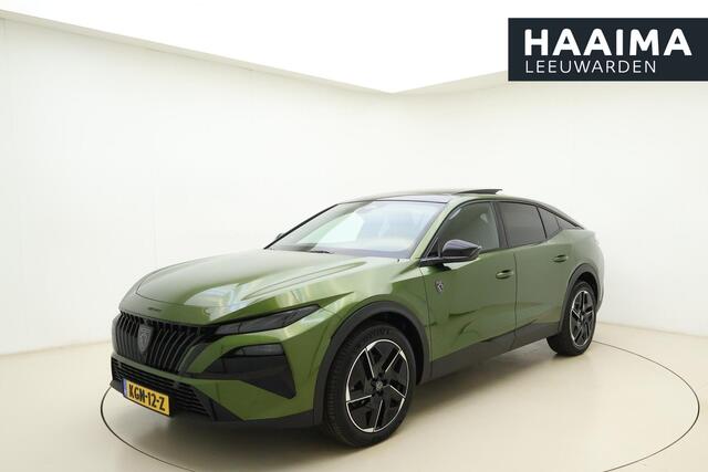 Peugeot e-408 GT Exclusive 58 kWh | 360 graden camera | Cruise control | Climate control | Keyless entry | Lane keeping-systeem | Vermoeidheidsassisten | Hill hold | Dodehoekdetectie | Panorama schuifdak | Flippers | Stoelverwarming | Stoelmassage