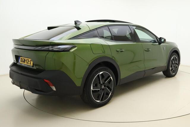 Peugeot e-408 GT Exclusive 58 kWh | 360 graden camera | Cruise control | Climate control | Keyless entry | Lane keeping-systeem | Vermoeidheidsassisten | Hill hold | Dodehoekdetectie | Panorama schuifdak | Flippers | Stoelverwarming | Stoelmassage