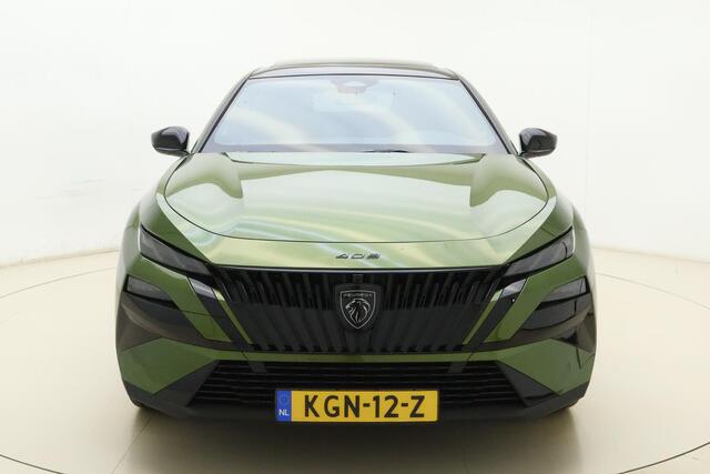 Peugeot e-408 GT Exclusive 58 kWh | 360 graden camera | Cruise control | Climate control | Keyless entry | Lane keeping-systeem | Vermoeidheidsassisten | Hill hold | Dodehoekdetectie | Panorama schuifdak | Flippers | Stoelverwarming | Stoelmassage