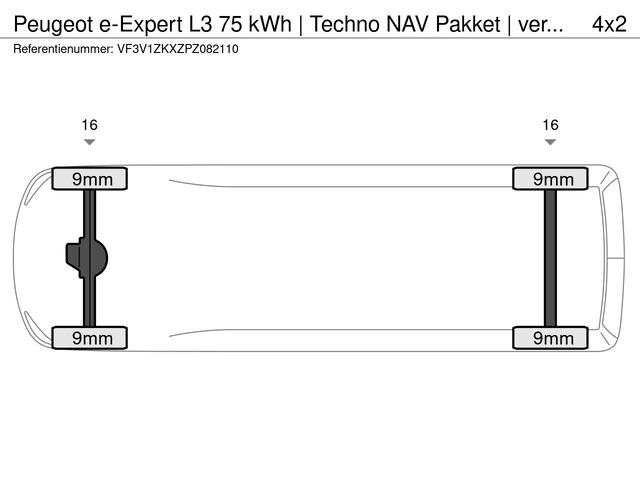 Peugeot e-Expert L3 75 kWh | Techno NAV Pakket | verwarmde stoel/bank | Comfort tussenschot | tot 8 jaar garantie |