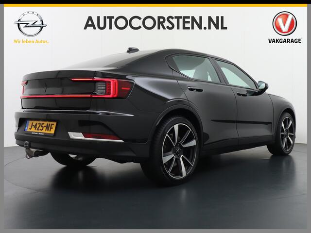 Polestar 2 AUT. 408 pk Long Range Dual Motor 78kWh Trekhaak Panoramadak Electr.Stoelen Verwarmd+Achterbank+Stuur Adaptive-Cruise Carplay Android 360°Camera 19"Lmv Led-Pixel WiFi PDC Park-Assist System-Home-Link Elektr.A.Klep Google Maps ECC Apps Verkeersbord detecti