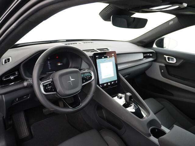 Polestar 2 AUT. 408 pk Long Range Dual Motor 78kWh Trekhaak Panoramadak Electr.Stoelen Verwarmd+Achterbank+Stuur Adaptive-Cruise Carplay Android 360°Camera 19"Lmv Led-Pixel WiFi PDC Park-Assist System-Home-Link Elektr.A.Klep Google Maps ECC Apps Verkeersbord detecti