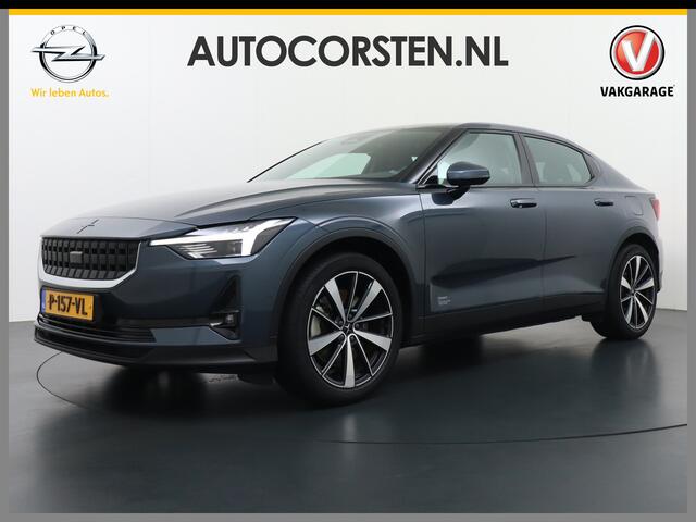 Polestar 2 AUT. 408 pk Long Range Dual Motor 78kWh Panorama-Dak Harman&Kardon® Electr.Stoelen Verwarmd+Achterbank+Stuur Adaptive-Cruise Carplay Android 360°Camera 19"Lmv Led-Adaptief WiFi PDC Park-Assist System-Home-Link Elektr.A.Klep Google Maps ECC Apps Verkeersbo