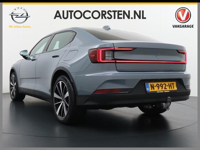 Polestar 2 AUT. 408 pk Long Range Dual Motor 78kWh Trekhaak Panoramadak Keyless-Start-Open(via GSM!) Electr.Stoelen Verwarmd+Achterbank+Stuur Adaptive-Cruise Carplay Android 360°Camera 19"Lmv Led-Pixel WiFi PDC Park-Assist System-Home-Link Elektr.A.Klep Google Maps 