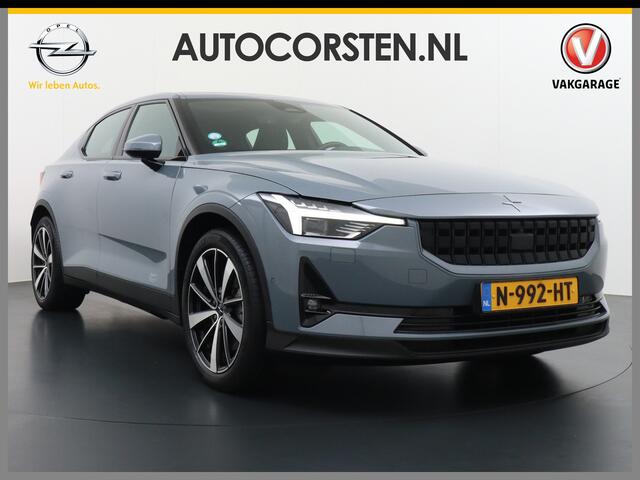 Polestar 2 AUT. 408 pk Long Range Dual Motor 78kWh Trekhaak Panoramadak Keyless-Start-Open(via GSM!) Electr.Stoelen Verwarmd+Achterbank+Stuur Adaptive-Cruise Carplay Android 360°Camera 19"Lmv Led-Pixel WiFi PDC Park-Assist System-Home-Link Elektr.A.Klep Google Maps 