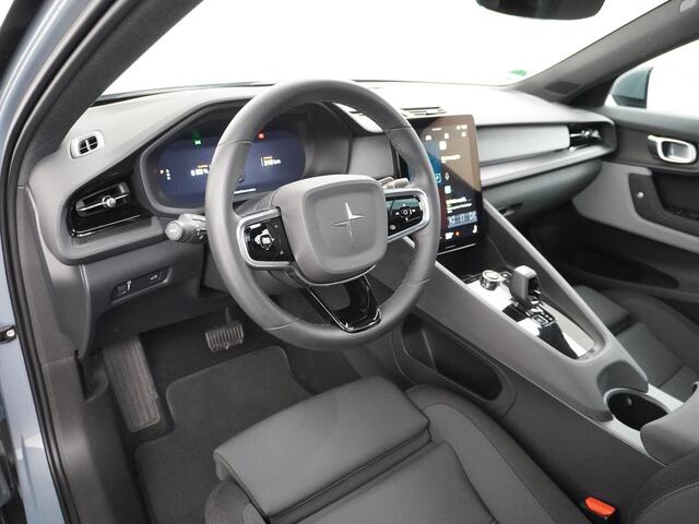 Polestar 2 AUT. 408 pk Long Range Dual Motor 78kWh Trekhaak Panoramadak Keyless-Start-Open(via GSM!) Electr.Stoelen Verwarmd+Achterbank+Stuur Adaptive-Cruise Carplay Android 360°Camera 19"Lmv Led-Pixel WiFi PDC Park-Assist System-Home-Link Elektr.A.Klep Google Maps 