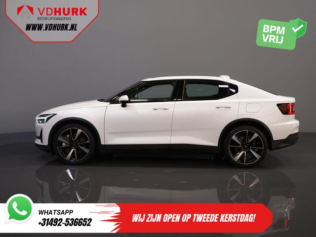 Polestar 2 Long Range 78 kWh 551 WLTP LED/ Adapt.Cruise/ Pano/ Stuurverw./ Stoelverw./ Memory/ Navi/ Carplay/ Climate/ Camera/ 20'' LMV