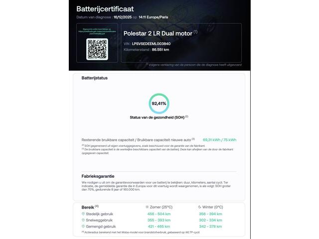 Polestar 2 Long Range Dual Motor Launch Edition 78kWh Camera 360 / SOH 92% / Navigatie