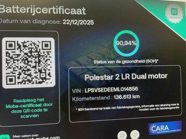 Polestar 2 Long Range Dual Motor Launch Edition 78kWh Panorama SOH 91%