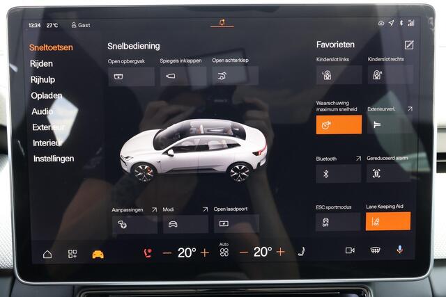 Polestar 4 Long Range Plus 100 kWh - Panoramadak - IntelliSafe Assist & Surround - Pilot Pack - 360º Camera - Harman/Kardon audio - Verwarmde voorstoelen, stuur & achterbank - Head up display - Parkeersensoren voor & achter - 21' LMV