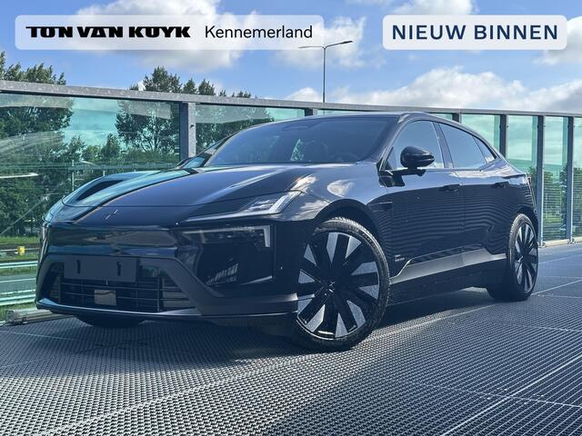 Polestar 4 Long Range Single motor 100 kWh / Pano. dak / Head-up display / Pilot pack / Elek. voorstoelen en achterbank / Stuur + stoelen verwarmd / 360 camera /