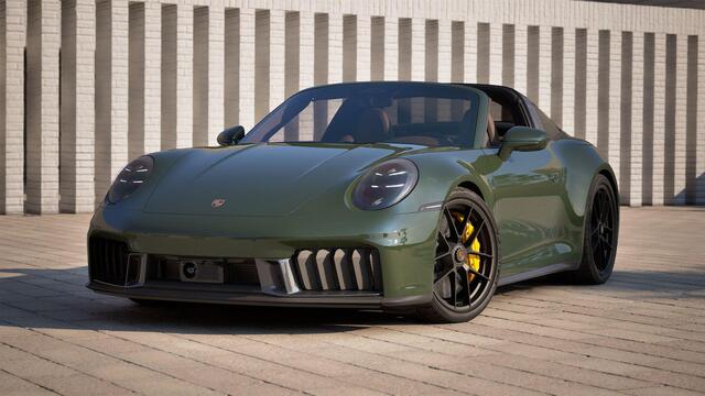 Porsche 911 3.6 T-Hybrid Targa 4 GTS , PTS Blackolive, noselift, Burmester, 21", SportDesign carbon, stl.ventilatie, matrix-LED, ACC, clubleder, privacy, NP330K