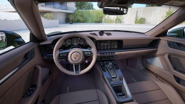Porsche 911 3.6 T-Hybrid Targa 4 GTS , PTS Blackolive, noselift, Burmester, 21", SportDesign carbon, stl.ventilatie, matrix-LED, ACC, clubleder, privacy, NP330K