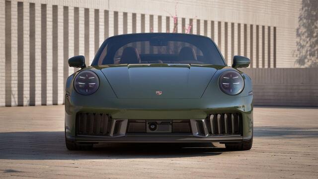 Porsche 911 3.6 T-Hybrid Targa 4 GTS , PTS Blackolive, noselift, Burmester, 21", SportDesign carbon, stl.ventilatie, matrix-LED, ACC, clubleder, privacy, NP330K