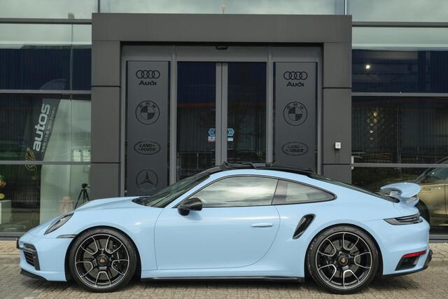 Porsche 911 3.8 Turbo S 650pk Panoramadak Burmester Keramisch PTS Gulfblauw NLauto Noselift PDCC Sportuitlaat