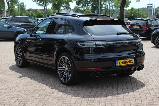 Porsche MACAN 2.9 Turbo / Panoramadak / 360Camera / Adaptieve Stoelen / Luchtvering / Matrix LED / Sportuitlaat / 21'' / Sportchrono / Dodehoek / CarPlay / Stoel+Stuurverwarming / Dodehoek / DAB / ACC