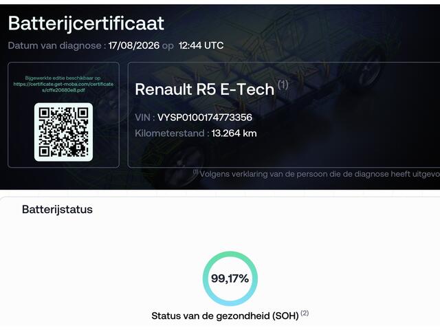 Renault 5 Urban range techno 40 kWh (SOH) 99,17%
