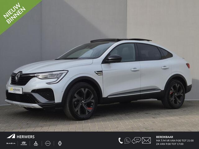 Renault Arkana 1.6 E-Tech Hybrid 145 R.S. Line Automaat / Glazen schuif- en kanteldak / Dealer onderhouden / Stuur en Stoel verwarming / Rondomzicht camera / Adaptief CC / Keyless Entry/Start / Apple Carplay Android Auto / Climate control /