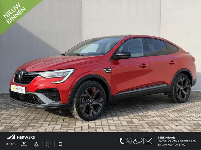 Renault Arkana 1.6 E-Tech Hybrid 145 R.S. Line / Adaptieve Cruise / Lederen Bekleding / 100 % Onderhouden / Camera / Stoel & Stuur Verwarming / Elektr. Stoelen / Dodehoek Detectie / Apple Carplay & Android Auto /