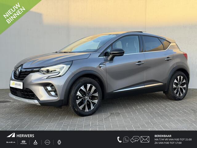 Renault CAPTUR 1.6 E-Tech full hybrid 145 techno / Schuif & Kanteldak / Dealer Onderhouden / Adaptieve Cruise / Stoel & Stuurwielverwarming / Navigatie / AppleCarplay & Android Auto / Dodehoek Detectie / Camera / Volledig digitaal instrumentenpaneel / LED / DAB /