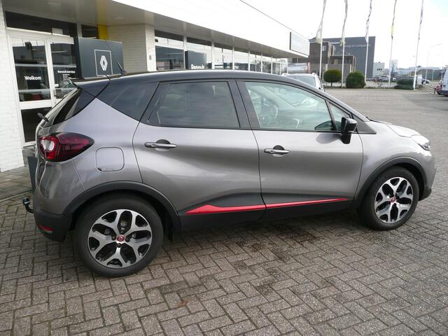 Renault CAPTUR 1.3 TCe 150 EDC/AUT. Intens PARK ASSIST V+A/ CAMERA ACHTER/ STOF/LEDER TEP INTERIEUR MET ARMSTEUN VOOR/ FULL LED/ R-LINK NAVIGATIE MET ANDROID AUTO/ PACK ROUGE/ RIJKLAAR! DEALER ONDERHOUDEN!