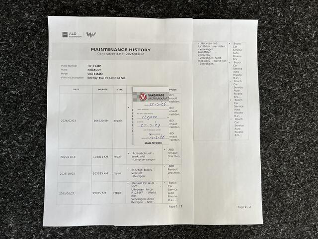 Renault CLIO Estate 0.9 TCe Limited Trekhaak Incl. Beurt