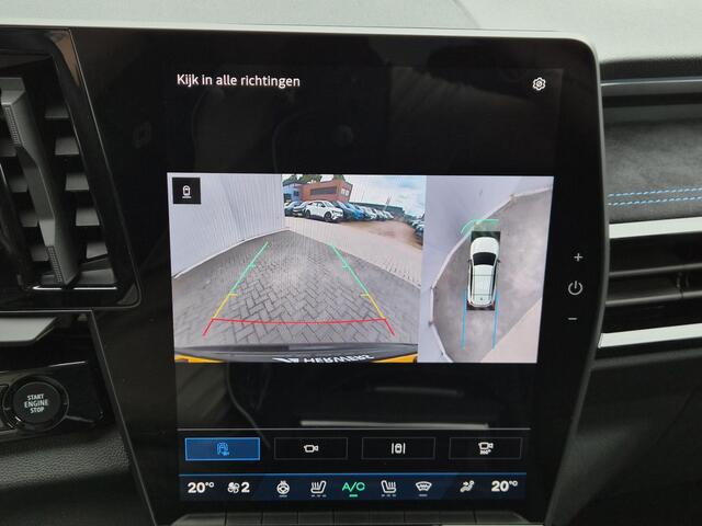 Renault ESPACE E-Tech full hybrid 200 esprit Alpine 7p. / Fabrieksgarantie tot 10-2027 / All season banden / Trekgewicht 1500 kg / panoramadak var. transparantie / Stuur- Stoel & Voorruitverwarming / Elektrische achterklep / Head Up Display / Rondomzicht camera /