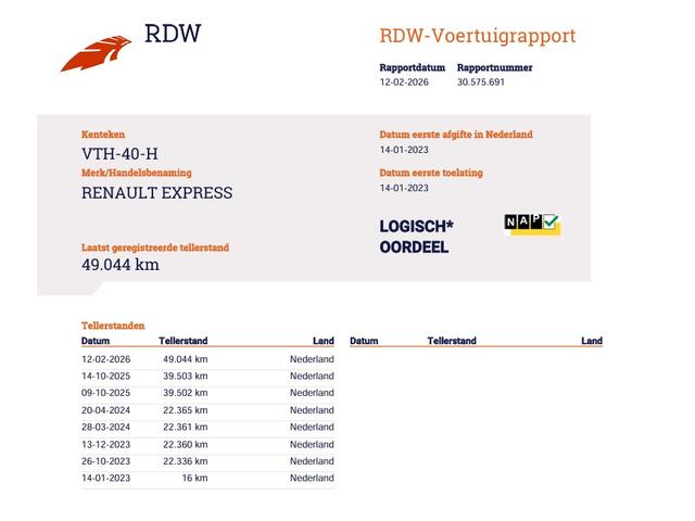 Renault EXPRESS 1.5 dCi 75pk Euro 6 - Trekhaak - Cruise - Airco