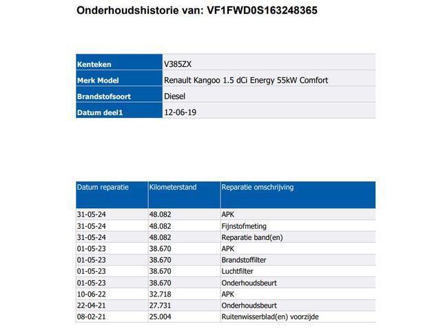 Renault KANGOO 1.5 dCi 75PK Comfort / Schuifdeur Re. / Airco / Navigatie / Pdc.A / Radio multimedia / Apk Nieuw