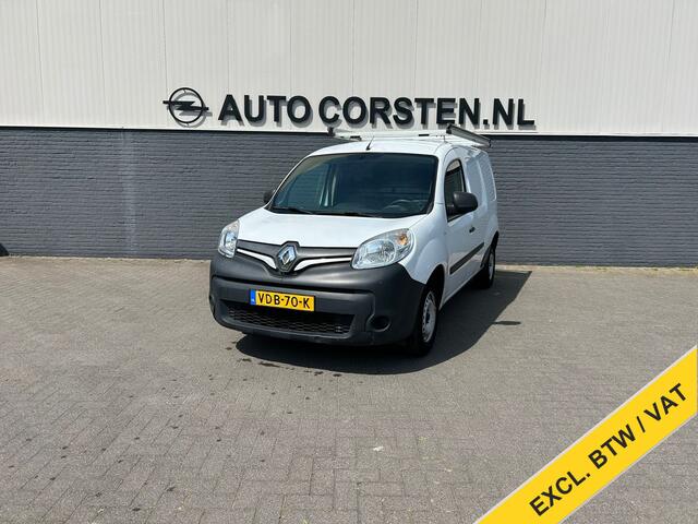 Renault KANGOO 1.5dCi 90PK Euro 6 Maxi Airco Trekhaak Cruise Control Pdc Bleutooth Imperiaal Navi Energy Comfort Schuifdeur Betonplex vloer Lat om Lat betimmering Achterdeuren met ramen Euro 6 Beschadigingen rondom en gebruikerssporen interieur.