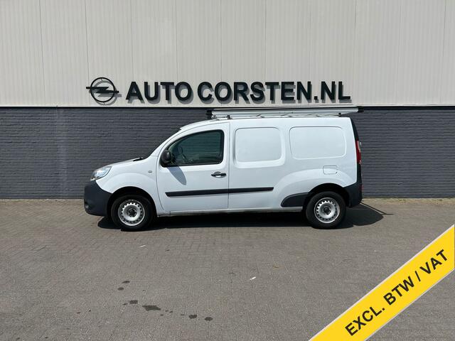Renault KANGOO 1.5dCi 90PK Euro 6 Maxi Airco Trekhaak Cruise Control Pdc Bleutooth Imperiaal Navi Energy Comfort Schuifdeur Betonplex vloer Lat om Lat betimmering Achterdeuren met ramen Euro 6 Beschadigingen rondom en gebruikerssporen interieur.