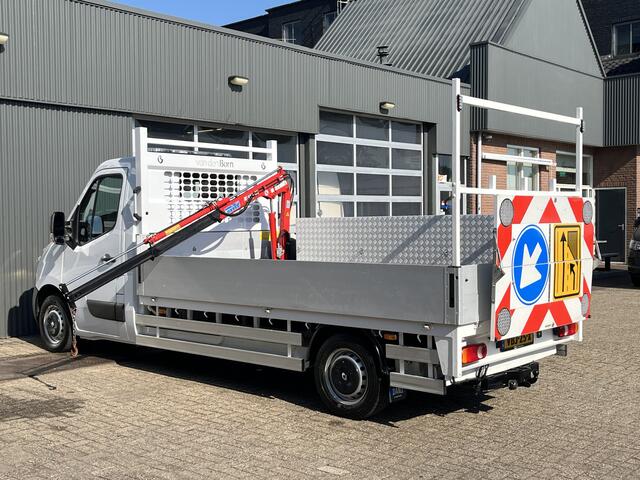 Renault MASTER T35 2.3 dCi L3 Energy Maxilift Laadkraan Trekhaak 2500 kg Airco 3-Persoons Open laadbak Pick-up Euro 6 Verkeersbord Actiebord Pijlenbord Bakwagen P-up 1e eigenaar ex gemeente