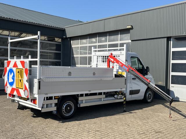 Renault MASTER T35 2.3 dCi L3 Energy Maxilift Laadkraan Trekhaak 2500 kg Airco 3-Persoons Open laadbak Pick-up Euro 6 Verkeersbord Actiebord Pijlenbord Bakwagen P-up 1e eigenaar ex gemeente