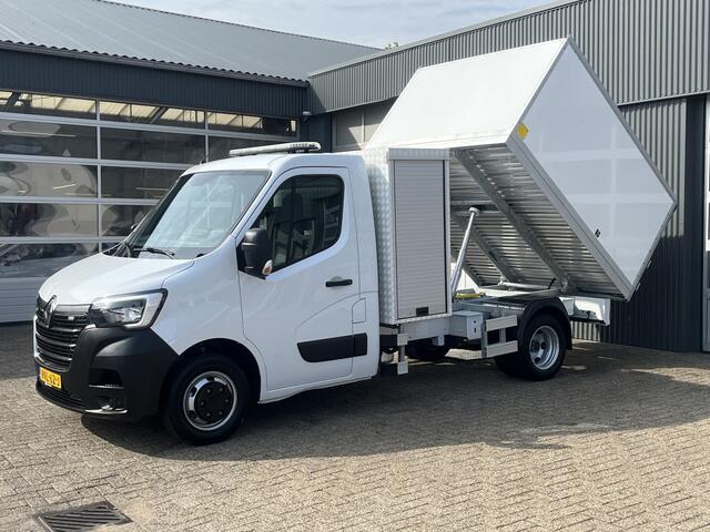 Renault MASTER 2.3 dCi 145pk N1 Kipper Snipperopbouw Snipperwagen Gereedschapskist Trekhaak 3000kg trekgewicht 3-Persoons Openlaadbak Pick-up Kieper Boomverzorging Airco Cruise controle Telefoonverbinding Euro 6