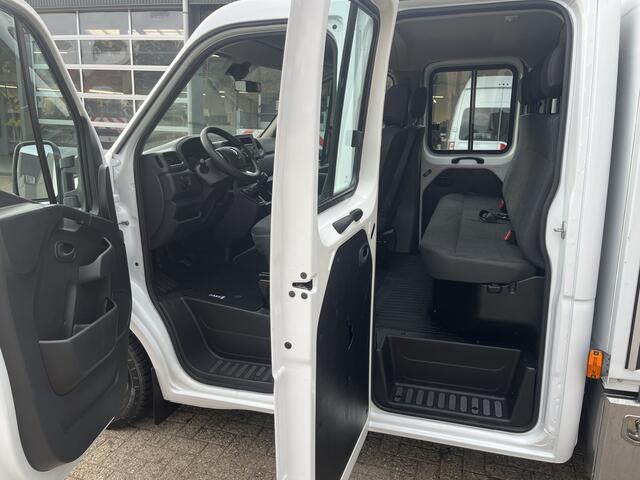 Renault MASTER T35 2.3 dCi 145 L3 DC Airco Cruise controle Trekhaak 3500kg trekgewicht Open laadbak Pick-up 5-Persoons Standkachel Telefoonverbinding Gereedschapskist Hoge schotten Euro 6