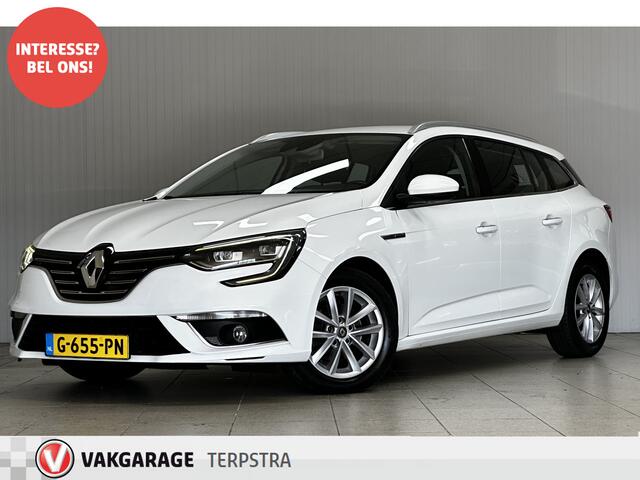 Renault MEGANE Estate 1.2 TCe Limited/ AUTOMAAAT/ Half-Leder-Alcantara/ LED Koplampen/ Lane-Assist./ Keyless/ Stoelverw./ Sfeerverl./ 16'' LMV/ DAB+/ Navi/ Clima/ Cruise/ Bluetooth/ Multi. LEDER. Stuur/ Mistl./ PDC/ Chroom/ Dakrai
