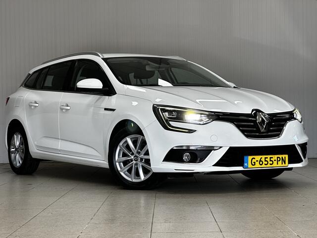 Renault MEGANE Estate 1.2 TCe Limited/ AUTOMAAAT/ Half-Leder-Alcantara/ LED Koplampen/ Lane-Assist./ Keyless/ Stoelverw./ Sfeerverl./ 16'' LMV/ DAB+/ Navi/ Clima/ Cruise/ Bluetooth/ Multi. LEDER. Stuur/ Mistl./ PDC/ Chroom/ Dakrai