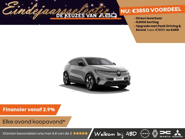 Renault MEGANE E-Tech Techno Comfort range | Achteruitrijcamera | Adaptive Cruise Control | Adaptive Vision LED koplampen met geïntegreerde mistlampfunctie
